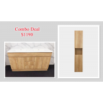 1500mm Free Standing Vanity with Free Standing Side Cabinet Combo Deal